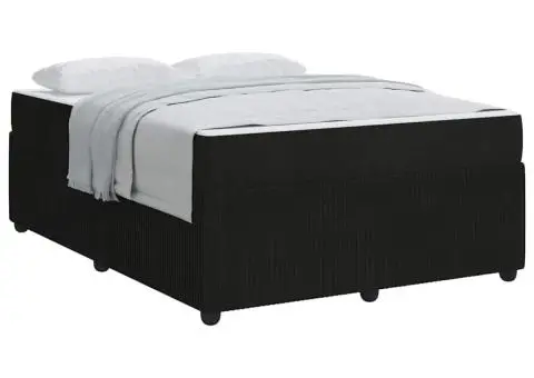Cadru de pat cu saltea Altele Negru 160 x 200 cm Catifea - 3/5