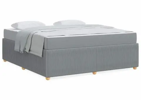 Cadru de pat Altele Gri deschis 180 x 200 cm țesătură - 4/5