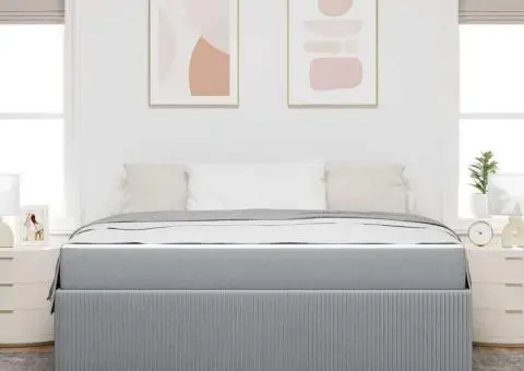 Cadru de pat Altele Gri deschis 180 x 200 cm țesătură - 5/5