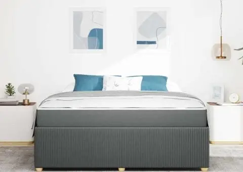 Cadru de pat Altele Gri închis 180 x 200 cm țesătură - 5/5