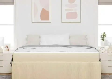 Cadru de pat Altele Crem 180 x 200 cm țesătură - 5/5