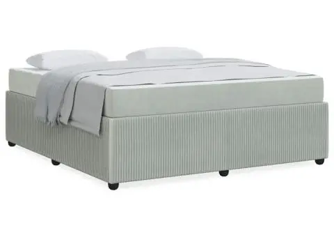 Cadru de pat cu saltea Altele Gri deschis și alb și gri deschis - 4/5