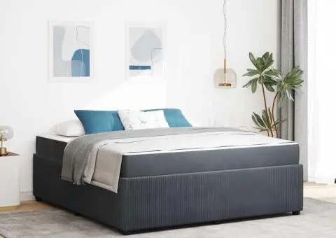 Cadru de pat cu saltea Altele Gri închis 180 x 200 cm Catifea - 1/5