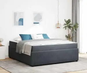 vidaXL Cadru de pat cu saltea Altele Gri închis 180 x 200 cm Catifea