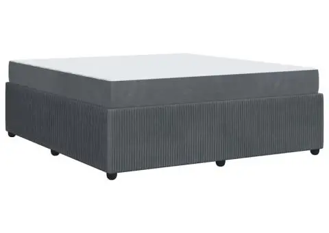 Cadru de pat cu saltea Altele Gri închis 180 x 200 cm Catifea - 2/5