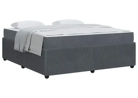 Cadru de pat cu saltea Altele Gri închis 180 x 200 cm Catifea - 3/5