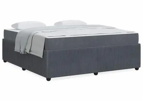 Cadru de pat cu saltea Altele Gri închis 180 x 200 cm Catifea - 4/5