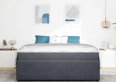 Cadru de pat cu saltea Altele Gri închis 180 x 200 cm Catifea - 5/5