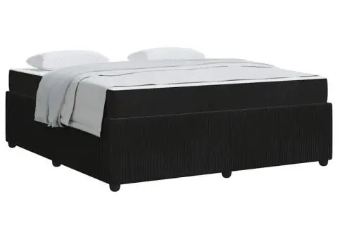 Cadru de pat cu saltea Altele Negru 180 x 200 cm Catifea - 3/5