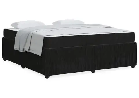 Cadru de pat cu saltea Altele Negru 180 x 200 cm Catifea - 4/5