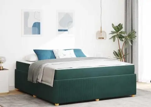 Cadru de pat cu saltea Altele Verde închis 180 x 200 cm Catifea - 1/5