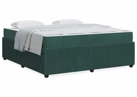 Cadru de pat cu saltea Altele Verde închis 180 x 200 cm Catifea - 4/5