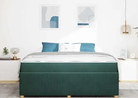 Cadru de pat cu saltea Altele Verde închis 180 x 200 cm Catifea - 5/5