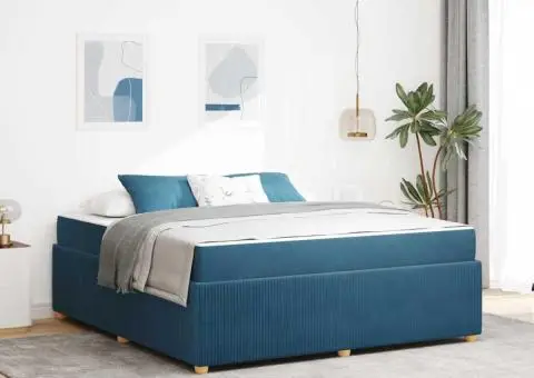 Cadru de pat cu saltea Altele albastru 180 x 200 cm Catifea - 1/5