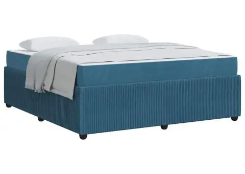 Cadru de pat cu saltea Altele albastru 180 x 200 cm Catifea - 3/5