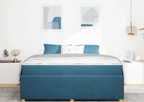 Cadru de pat cu saltea Altele albastru 180 x 200 cm Catifea - 5/5