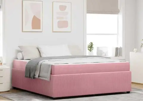 Cadru de pat cu saltea Altele Roz 180 x 200 cm Catifea - 1/5