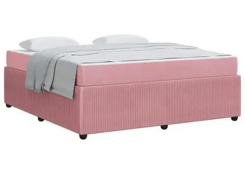 Cadru de pat cu saltea Altele Roz 180 x 200 cm Catifea - 3/5