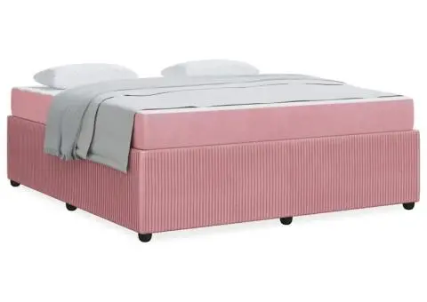 Cadru de pat cu saltea Altele Roz 180 x 200 cm Catifea - 4/5