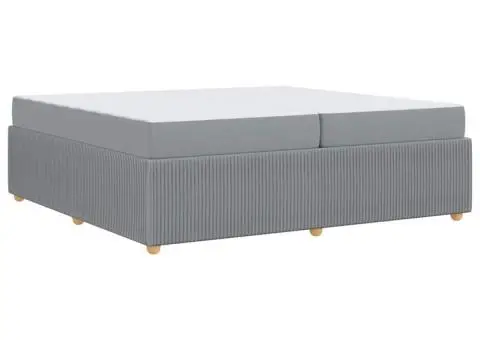 Cadru de pat Altele Gri deschis 200 x 200 cm țesătură - 2/5