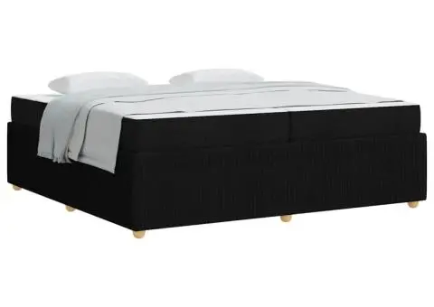 Cadru de pat Altele Negru 200 x 200 cm țesătură - 3/5