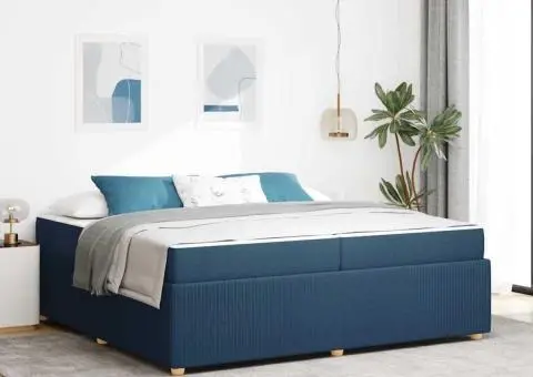 Cadru de pat Altele albastru 200 x 200 cm țesătură - 1/5