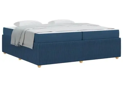 Cadru de pat Altele albastru 200 x 200 cm țesătură - 3/5