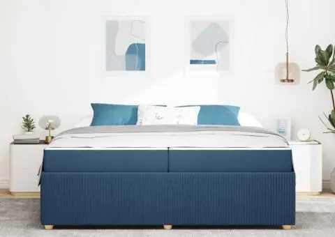 Cadru de pat Altele albastru 200 x 200 cm țesătură - 5/5