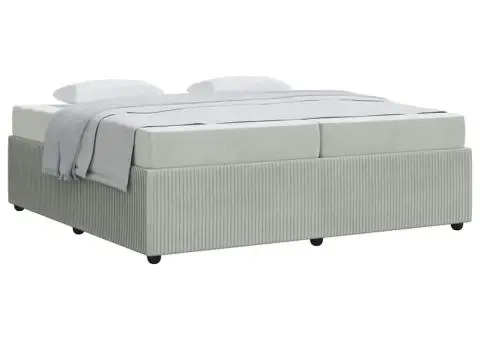 Cadru de pat cu saltea Altele Gri deschis 200 x 200 cm Catifea - 3/5