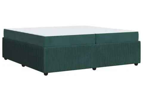 Cadru de pat cu saltea Altele Verde închis 200 x 200 cm Catifea - 2/5