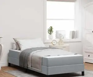 vidaXL Pat cu arcuri Altele Gri deschis 80 x 200 cm țesătură