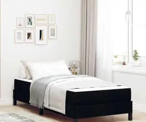 vidaXL Pat cu arcuri Altele Negru 80 x 200 cm țesătură