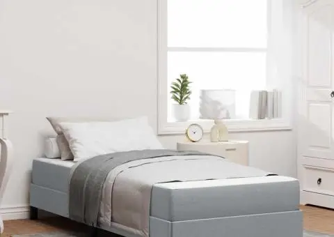 Pat cu arcuri Altele Gri deschis 90 x 190 cm țesătură - 1/5