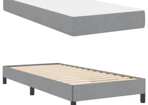 Pat cu arcuri Altele Gri deschis 90 x 190 cm țesătură - 2/5