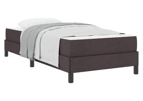 Pat cu arcuri Altele Maro închis 90 x 190 cm țesătură - 3/5