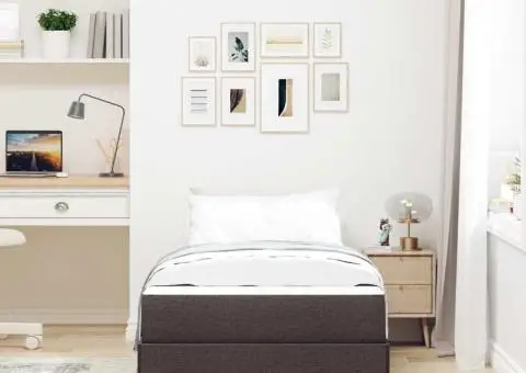 Pat cu arcuri Altele Maro închis 90 x 190 cm țesătură - 5/5