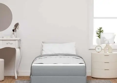 Pat cu arcuri Altele Gri deschis 90 x 200 cm țesătură - 5/5