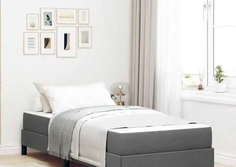 Pat cu arcuri Altele Gri închis 90 x 200 cm țesătură - 1/5