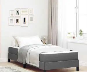 vidaXL Pat cu arcuri Altele Gri închis 90 x 200 cm țesătură