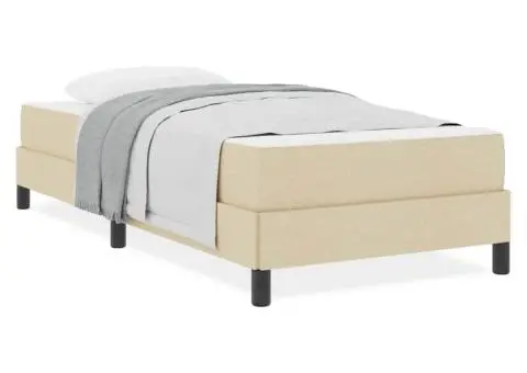 Pat cu arcuri Altele Crem 90 x 200 cm țesătură - 4/5