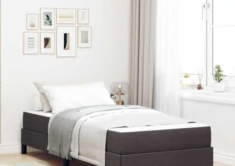 Pat cu arcuri Altele Maro închis 100 x 200 cm țesătură - 1/5