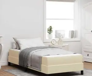 vidaXL Pat cu arcuri Altele Crem 100 x 200 cm țesătură