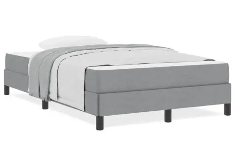 Pat cu arcuri Altele Gri deschis 120 x 190 cm țesătură - 4/5