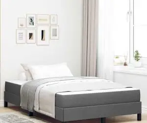 vidaXL Pat cu arcuri Altele Gri închis 120 x 190 cm țesătură