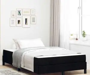 vidaXL Pat cu arcuri Altele Negru 120 x 190 cm țesătură
