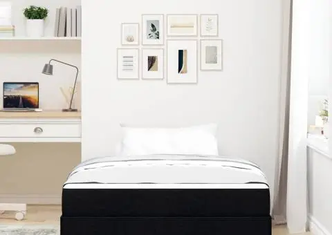 Pat cu arcuri Altele Negru 120 x 190 cm țesătură - 5/5