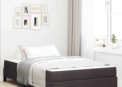 Pat cu arcuri Altele Maro închis 120 x 190 cm țesătură - 1/5