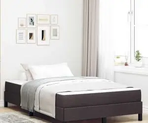 vidaXL Pat cu arcuri Altele Maro închis 120 x 190 cm țesătură