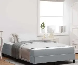 vidaXL Pat cu arcuri Altele Gri deschis 120 x 200 cm țesătură