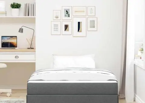 Pat cu arcuri Altele Gri închis 120 x 200 cm țesătură - 5/5